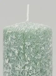 Frosted Effect Christmas Candle 10cm - Fir Green