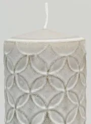 Ceramic Motif Tabletop Candle - Grey