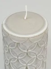 Ceramic Motif Tabletop Candle - Grey
