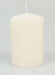 Ceramic Motif Tabletop Candle - Ivory