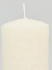 Ceramic Motif Tabletop Candle - Ivory