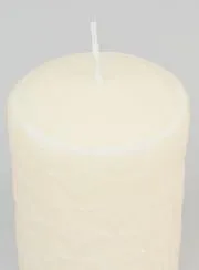 Ceramic Motif Tabletop Candle - Ivory