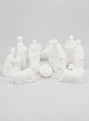 Complete Nativity Scene in Alabaster - 12 Pieces