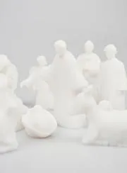 Complete Nativity Scene in Alabaster - 12 Pieces