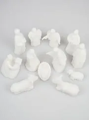 Complete Nativity Scene in Alabaster - 12 Pieces