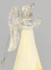 Illuminated Glass Christmas Angel 15cm - Stars