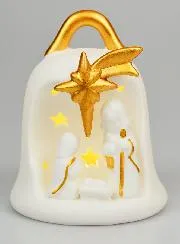 Nativity Scene Statue Lighted Bell - 14cm