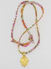 Religious Necklace Liberty Cord - Miraculous Medal with Beads