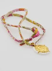 Religious Necklace Liberty Cord - Miraculous Medal with Beads