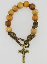 One Decade Bracelet Large Beads and Cross of Saint Benedict