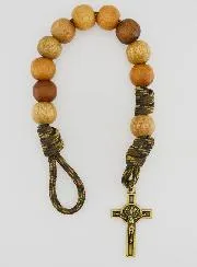 One Decade Bracelet Large Beads and Cross of Saint Benedict