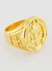 Saint Benedict Signet Ring - Size 59