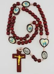 Miraculous Virgin Rosary - Wooden Beads