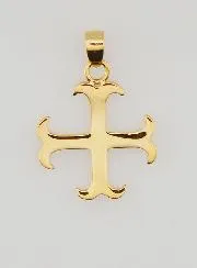 Templar Cross Pendant in Golden Stainless Steel - 15mm