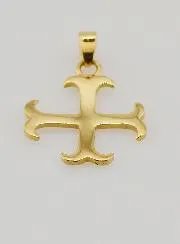 Templar Cross Pendant in Golden Stainless Steel - 15mm