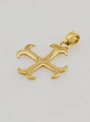 Templar Cross Pendant in Golden Stainless Steel - 15mm
