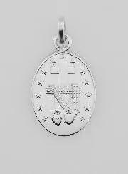 Miraculous Medal 18k White Gold - 20mm