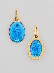 Miraculous Medal in Gold-Plated Silver with Enamel - 13mm