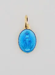 Miraculous Medal in Gold-Plated Silver with Enamel - 13mm