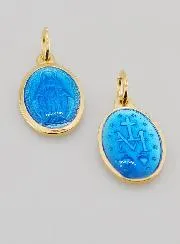 Miraculous Medal in Gold-Plated Silver and Enamel - 17mm