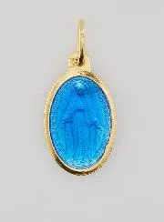 Miraculous Medal in Gold-Plated Silver and Enamel - 17mm
