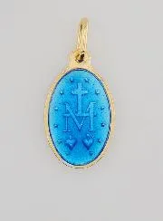 Miraculous Medal in Gold-Plated Silver and Enamel - 17mm