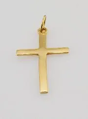Golden Stainless Steel Cross Pendant - 26mm