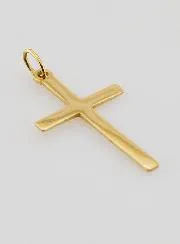 Golden Stainless Steel Cross Pendant - 26mm