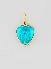 Blue Heart-Shaped Miraculous Medal – 10mm