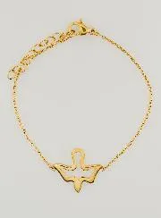 Bracelet Openwork Holy Spirit in Golden Stainless Steel