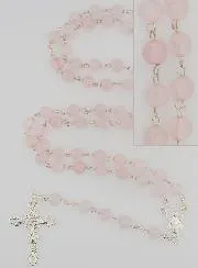 Miraculous Virgin Rosary made of Rose Quartz and Silver