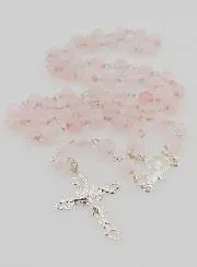 Miraculous Virgin Rosary made of Rose Quartz and Silver