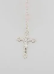 Miraculous Virgin Rosary made of Rose Quartz and Silver