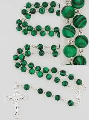 Miraculous Virgin Rosary 925 Silver and Malachite