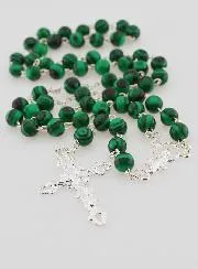 Miraculous Virgin Rosary 925 Silver and Malachite
