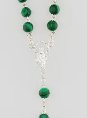 Miraculous Virgin Rosary 925 Silver and Malachite