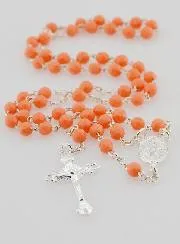 Miraculous Virgin Rosary in 925 Silver and Coral