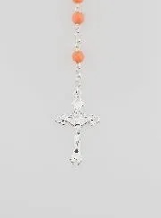 Miraculous Virgin Rosary in 925 Silver and Coral