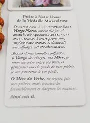 Rosary and Miraculous Virgin Card