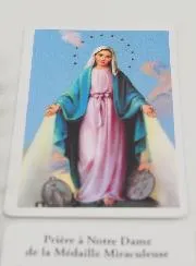 Pearl Rosary with Miraculous Virgin Card