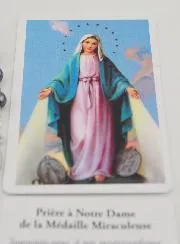 Rosary with Pearls and Miraculous Virgin Card