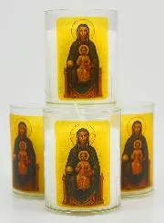 Set of 4 Votive Candles Our Lady of Montserrat
