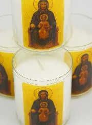 Set of 4 Votive Candles Our Lady of Montserrat