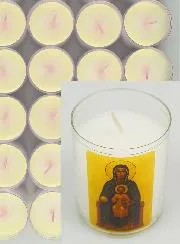 Set of 10 Votive Candles Our Lady of Montserrat