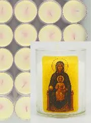 Set of 48 Votive Candles Our Lady of Montserrat