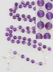 Miraculous Virgin Rosary - Amethyst and 925 Silver