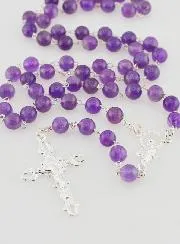 Miraculous Virgin Rosary - Amethyst and 925 Silver