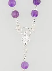 Miraculous Virgin Rosary - Amethyst and 925 Silver