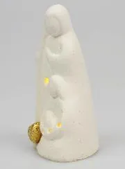 Porcelain Statue of the Holy Family with Light - 11cm