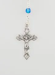 Agate Rosary Miraculous Medal - Silvery Chain